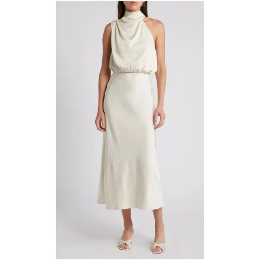 En Saison Cream Halter Midi Dress